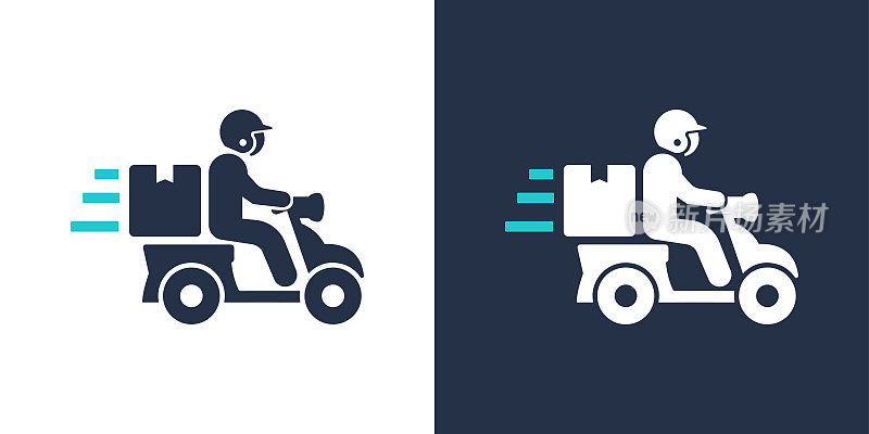 自行车快递图标。固体图标矢量插图。用于网站设计，logo, app，模板，ui等。